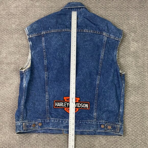 Vintage 80s Levi's Denim Vest Men's Large Blue Jean 70507 0218 Made in the USA - Picture 12 of 13